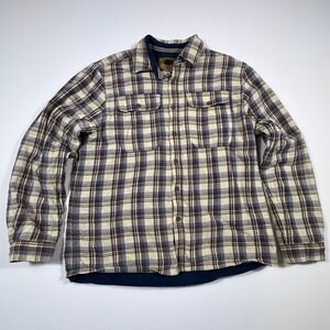 Boston's Traders Mens XL Fleece Lined Flannel‎ Shirt Jacket Plaid